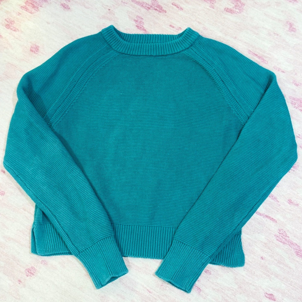 French Connection Teal Waffle Knit Sweater - Picture 7 of 9